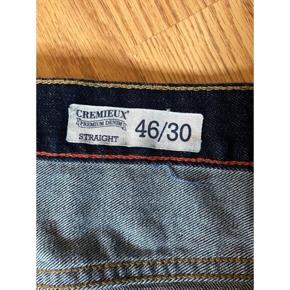 Cremeieux‎ Mens Premium Denim Jeans 46x30 Straight Fit Dark Wash - Picture 3 of 5